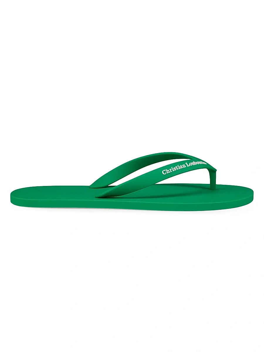 Christian Louboutin Men's Summer Rubber Thong Sandals - Primary Green - Size 13 | Image 1 Christian Louboutin Men's Summer Rubber Thong Sandals - Primary Green - Size 13 | Image 1