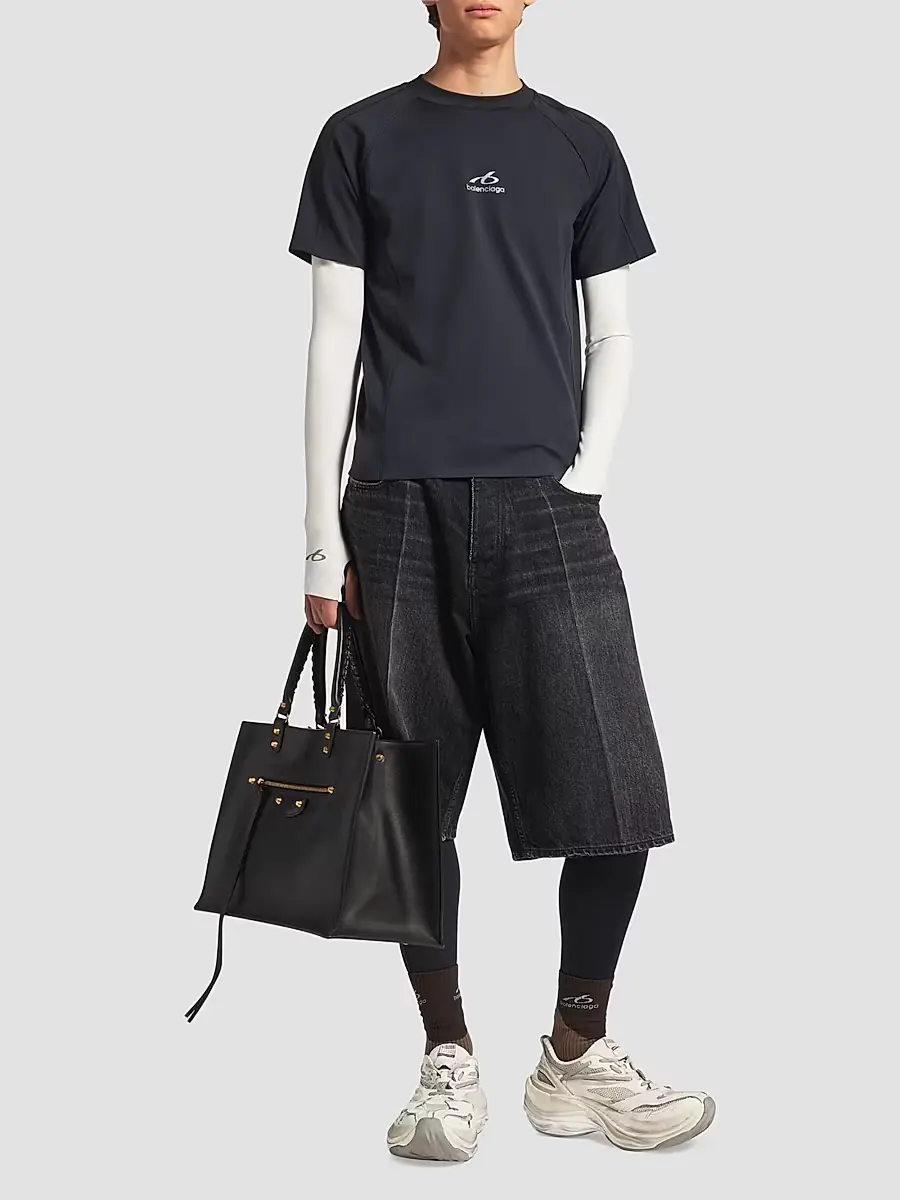 Balenciaga Men's Techwear Long Sleeve T-Shirt | Thumbnail 2 Balenciaga Men's Techwear Long Sleeve T-Shirt | Thumbnail 2