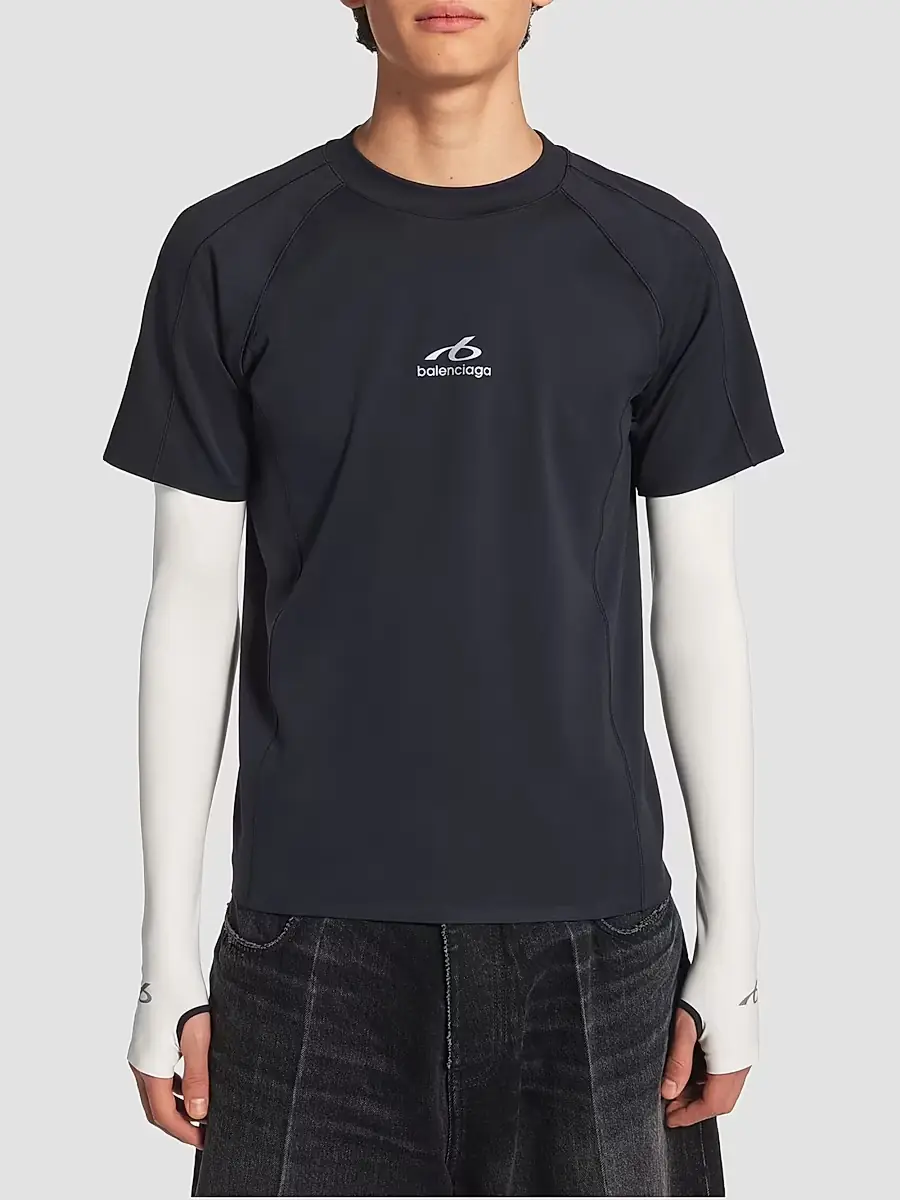 Balenciaga Men's Techwear Long Sleeve T-Shirt | Thumbnail 3 Balenciaga Men's Techwear Long Sleeve T-Shirt | Thumbnail 3