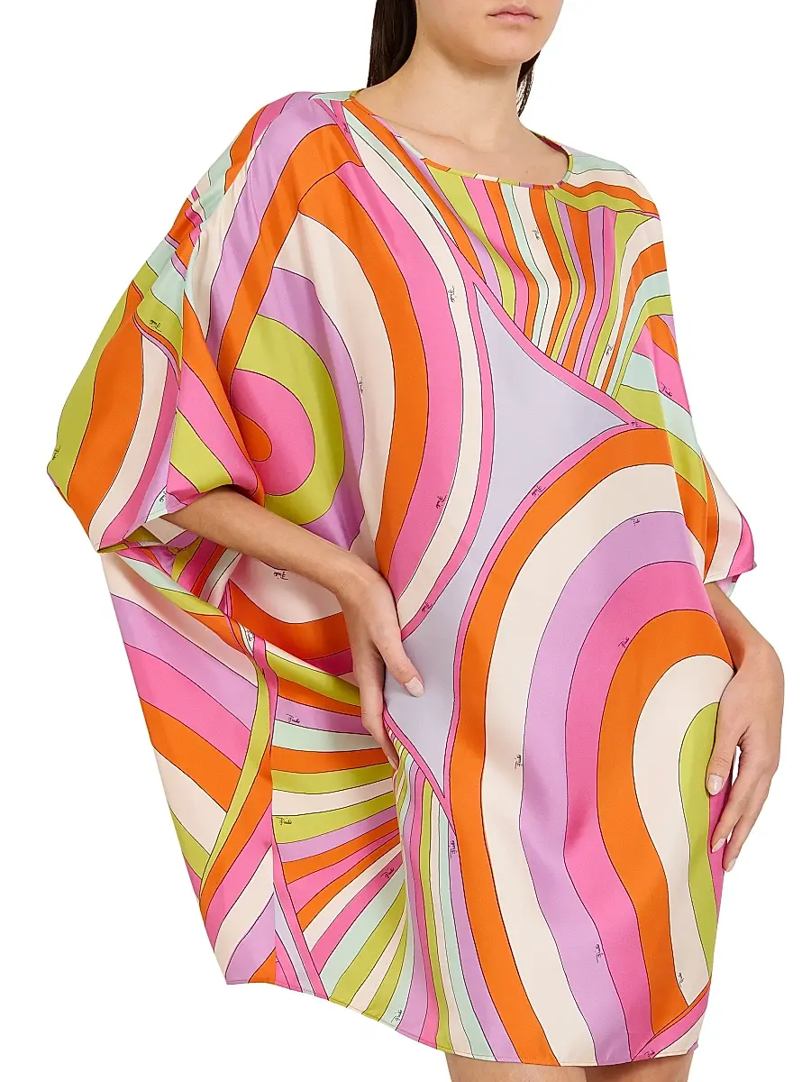 PUCCI Women's L'Alba Abtsract-Print Silk Caftan | Thumbnail 6