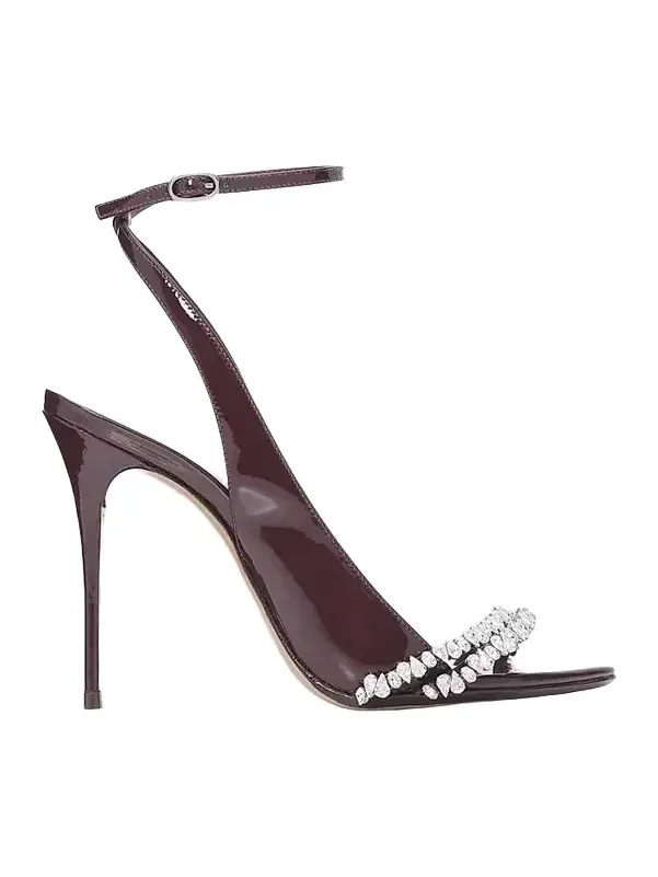 Women's Nicole 100MM Embellished Patent Leather Stiletto Sandals Women's Nicole 100MM Embellished Patent Leather Stiletto Sandals