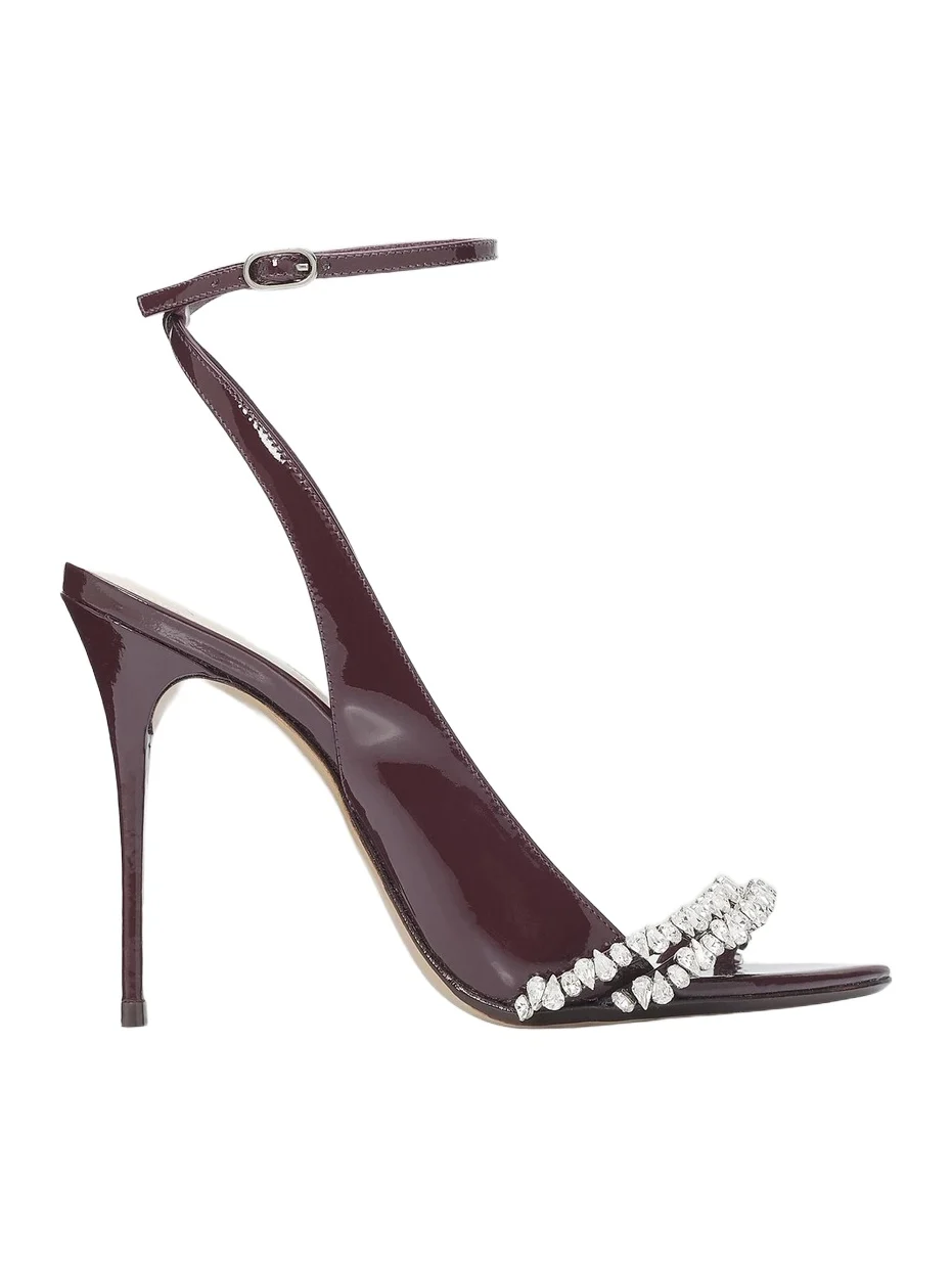 Women's Nicole 100MM Embellished Patent Leather Stiletto Sandals Women's Nicole 100MM Embellished Patent Leather Stiletto Sandals
