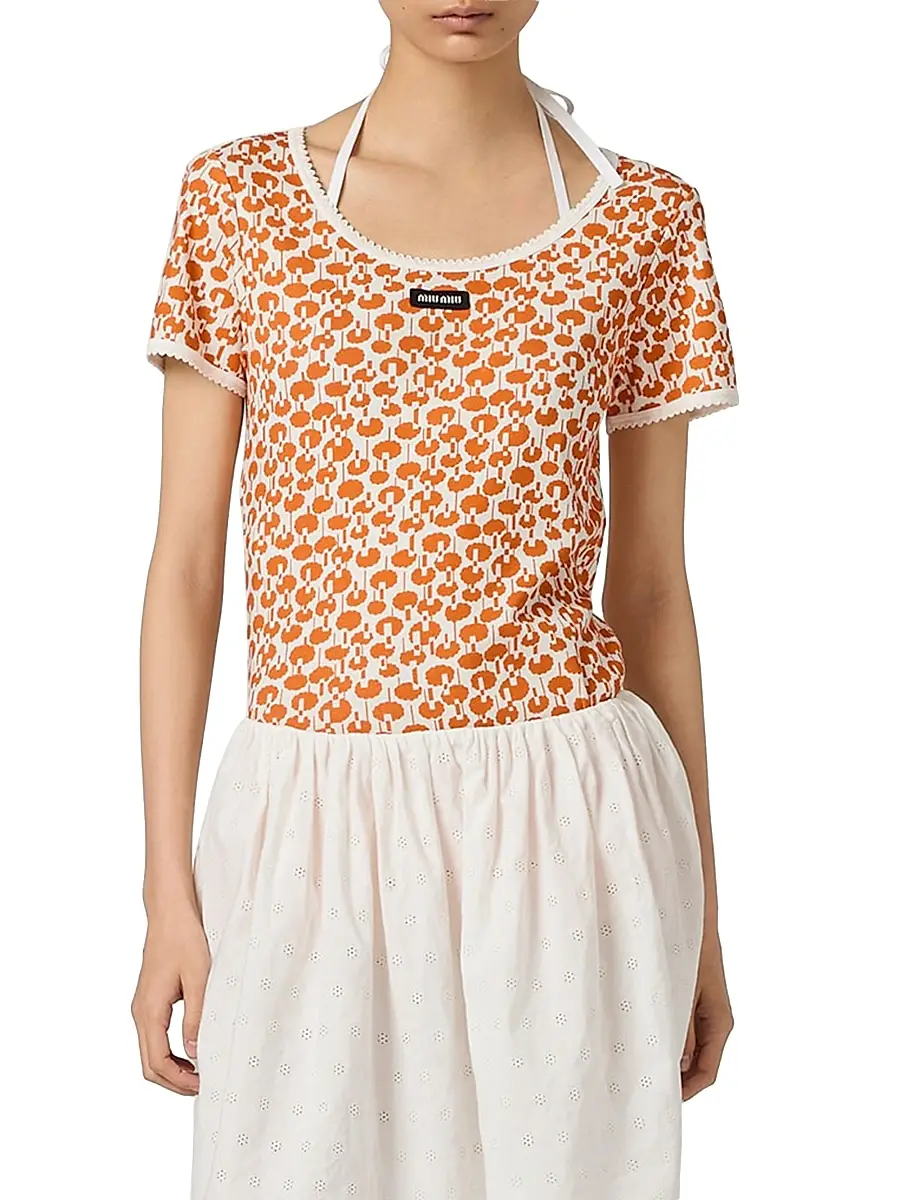 Miu Miu Women's Cotton T-Shirt | Thumbnail 2 Miu Miu Women's Cotton T-Shirt | Thumbnail 2