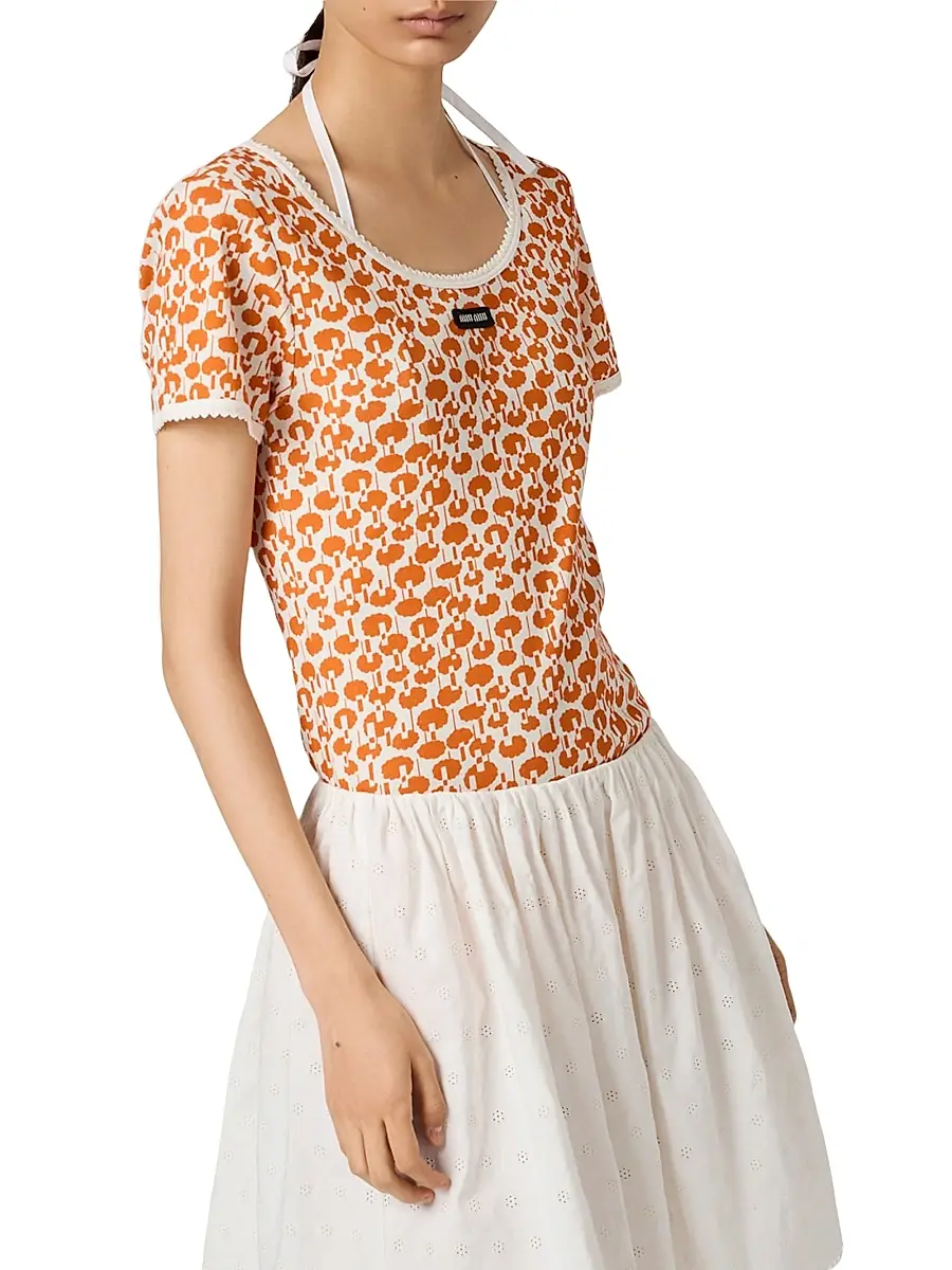 Miu Miu Women's Cotton T-Shirt | Thumbnail 3 Miu Miu Women's Cotton T-Shirt | Thumbnail 3