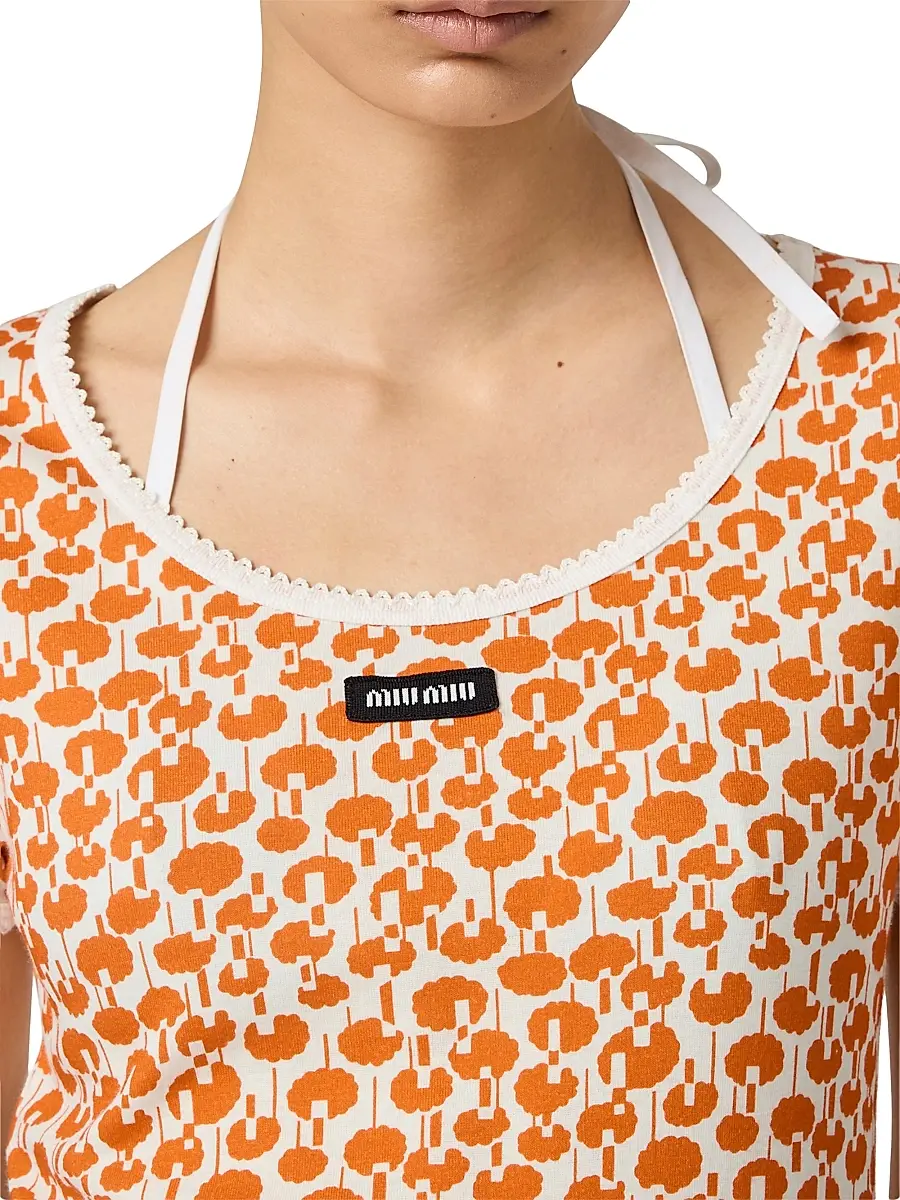 Miu Miu Women's Cotton T-Shirt | Thumbnail 5 Miu Miu Women's Cotton T-Shirt | Thumbnail 5