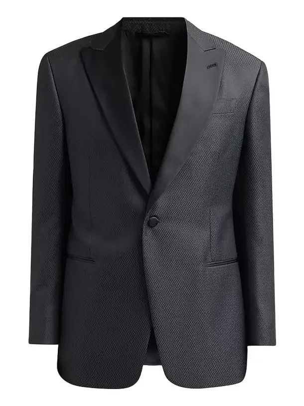 Men's Wool-Silk Micro Jacquard Dinner Jacket Men's Wool-Silk Micro Jacquard Dinner Jacket