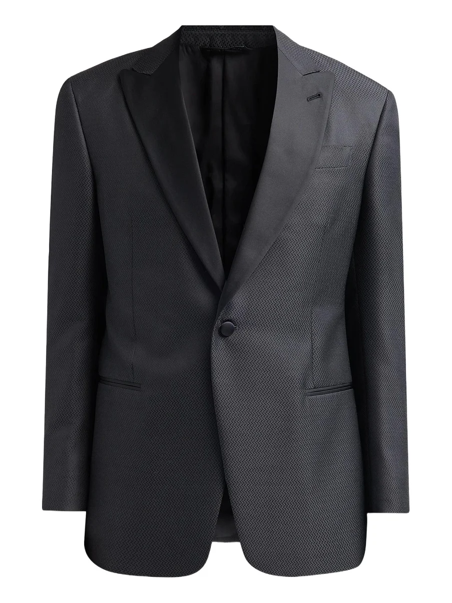 Men's Wool-Silk Micro Jacquard Dinner Jacket Men's Wool-Silk Micro Jacquard Dinner Jacket