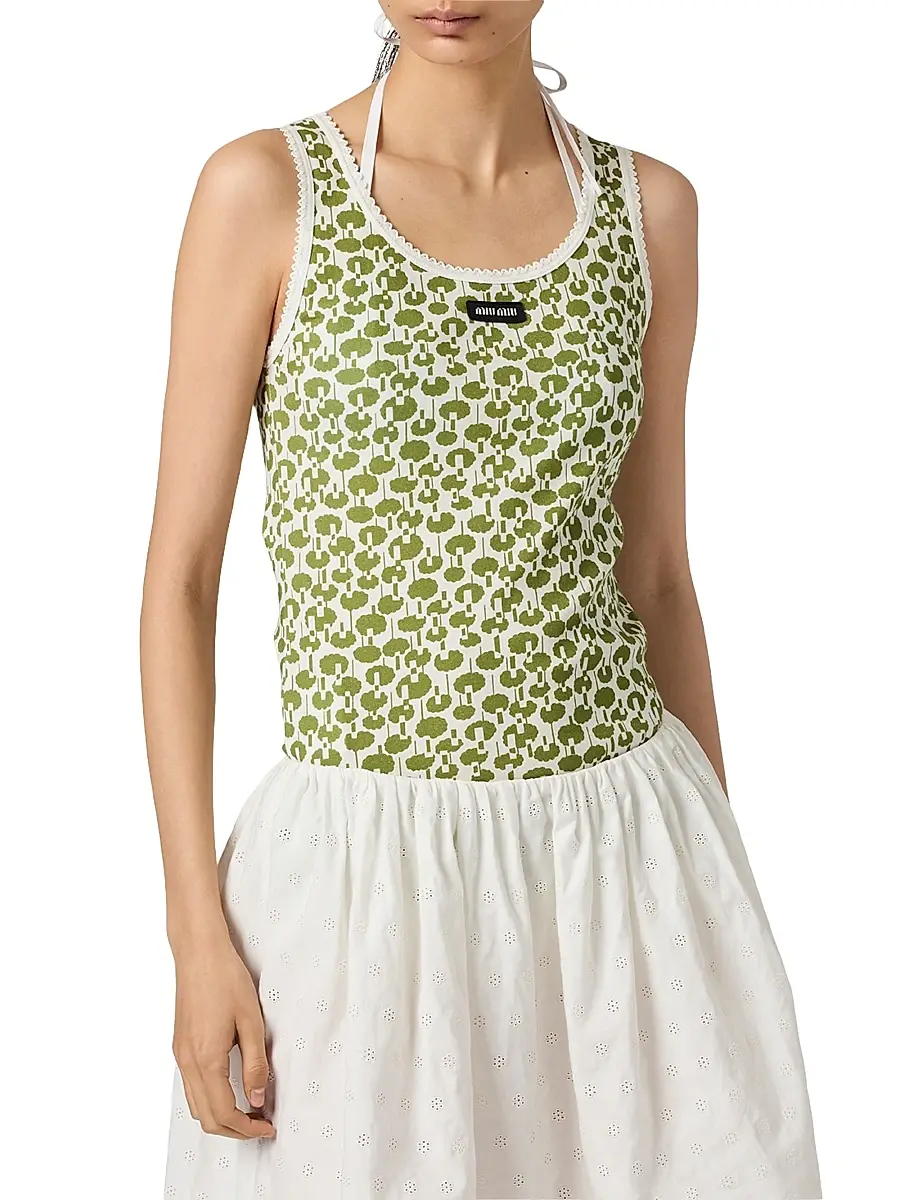Miu Miu Women's Cotton Tank Top | Thumbnail 2