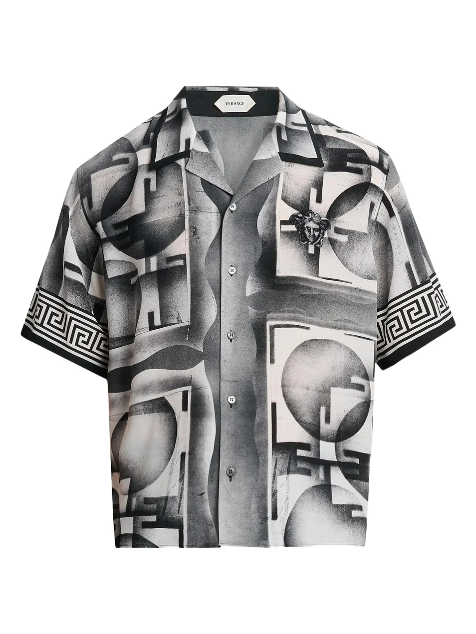 Men's Deco Greca Silk Camp Shirt Men's Deco Greca Silk Camp Shirt