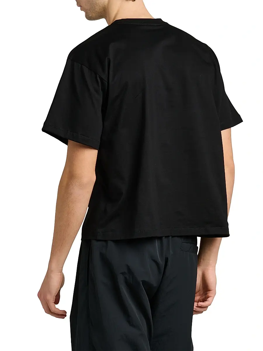 Versace Men's Logo-Embroidered Cotton T-Shirt | Thumbnail 5 Versace Men's Logo-Embroidered Cotton T-Shirt | Thumbnail 5