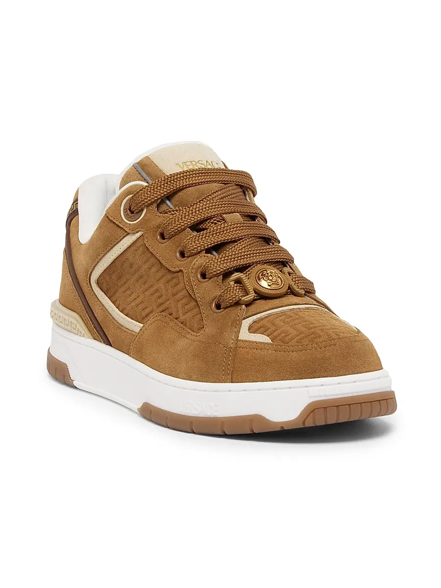 Versace Men's Biggie Basket Suede Low-Top Sneakers | Thumbnail 2 Versace Men's Biggie Basket Suede Low-Top Sneakers | Thumbnail 2