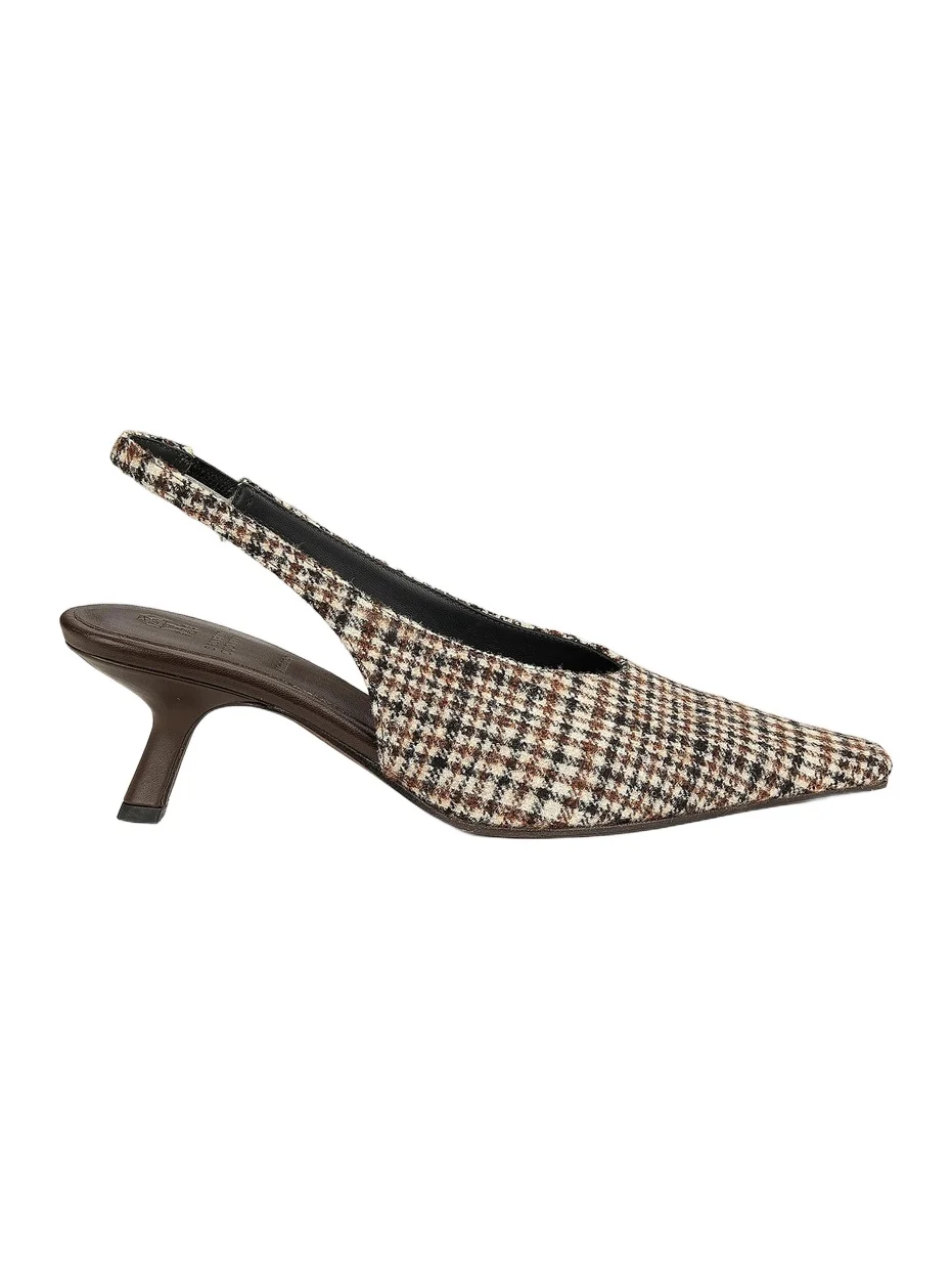 Brunello Cucinelli Women's Houndstooth Alpaca-Blend Slingback Pumps