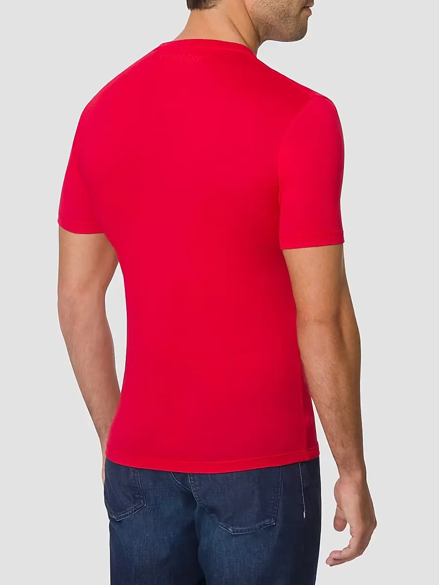 Stefano Ricci Men's Eagle Embroidered Logo T-Shirt - Spy Red | Thumbnail 3 Stefano Ricci Men's Eagle Embroidered Logo T-Shirt - Spy Red | Thumbnail 3