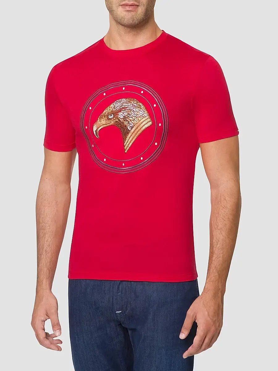 Stefano Ricci Men's Eagle Embroidered Design T-Shirt | Thumbnail 2 Stefano Ricci Men's Eagle Embroidered Design T-Shirt | Thumbnail 2