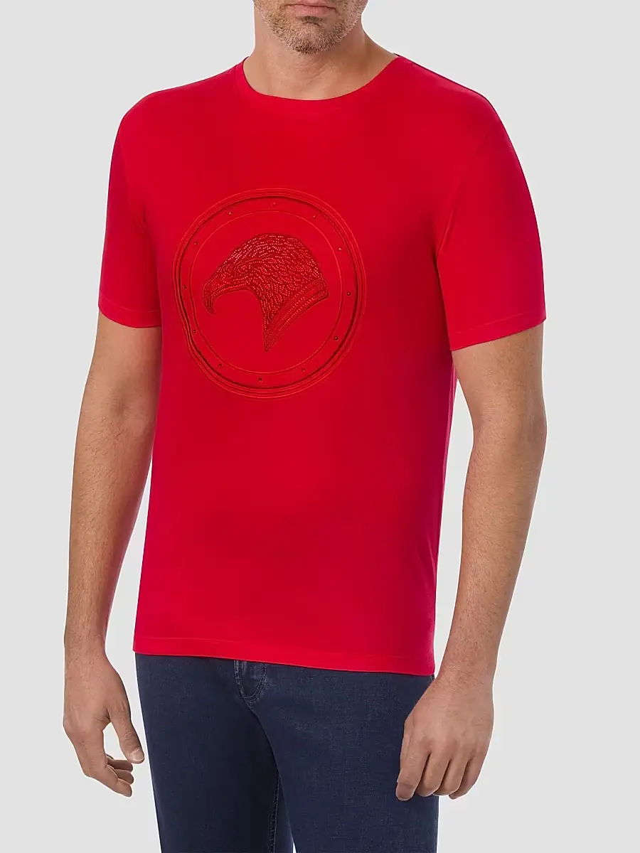 Stefano Ricci Men's Eagle Crystal Embroidered Logo T-Shirt | Thumbnail 2