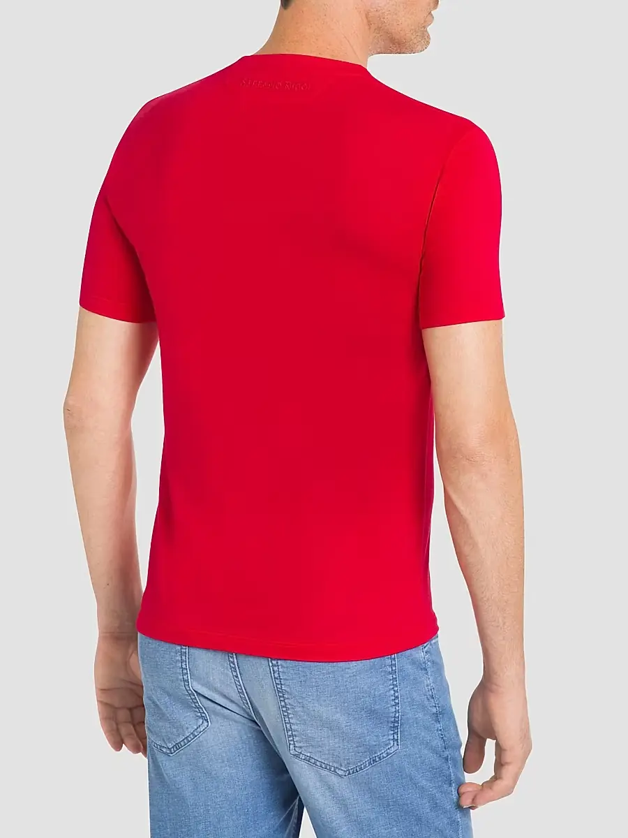 Stefano Ricci Men's Lion Embroidered Design T-Shirt - Spy Red | Thumbnail 3 Stefano Ricci Men's Lion Embroidered Design T-Shirt - Spy Red | Thumbnail 3