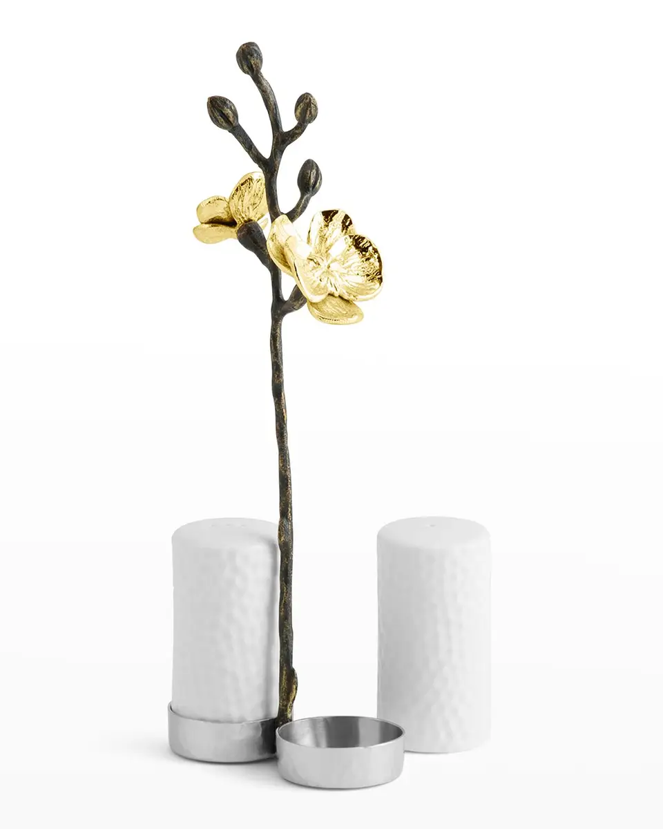 Michael Aram Gold Orchid Salt and Pepper Set | Thumbnail 2 Michael Aram Gold Orchid Salt and Pepper Set | Thumbnail 2