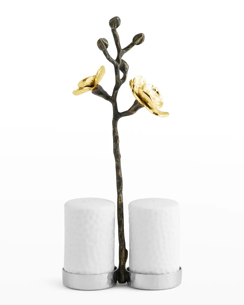 Michael Aram Gold Orchid Salt and Pepper Set | Thumbnail 3 Michael Aram Gold Orchid Salt and Pepper Set | Thumbnail 3