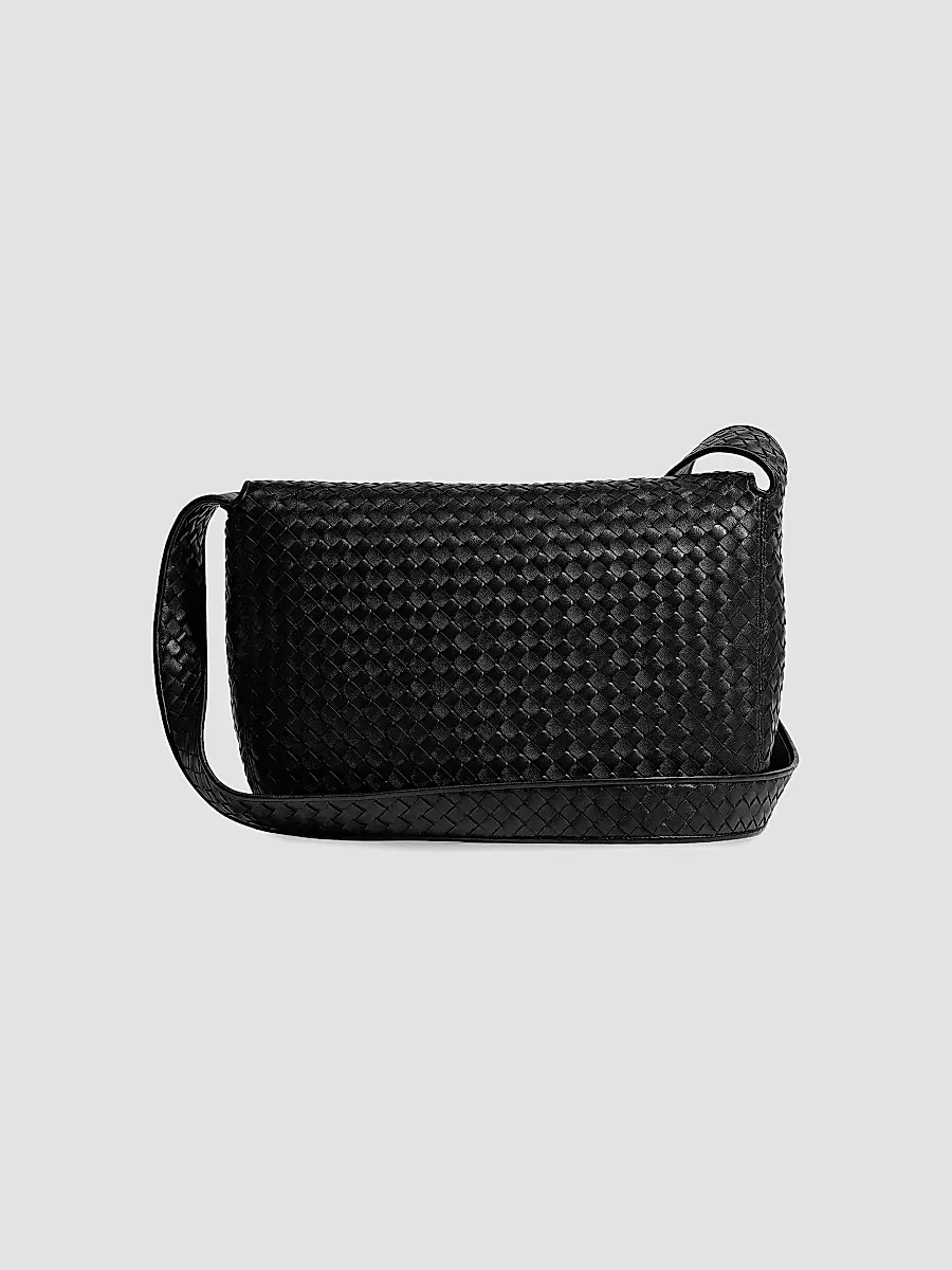 Bottega Veneta Men's Intrecciato Fluffy Leather Messenger Bag | Thumbnail 6