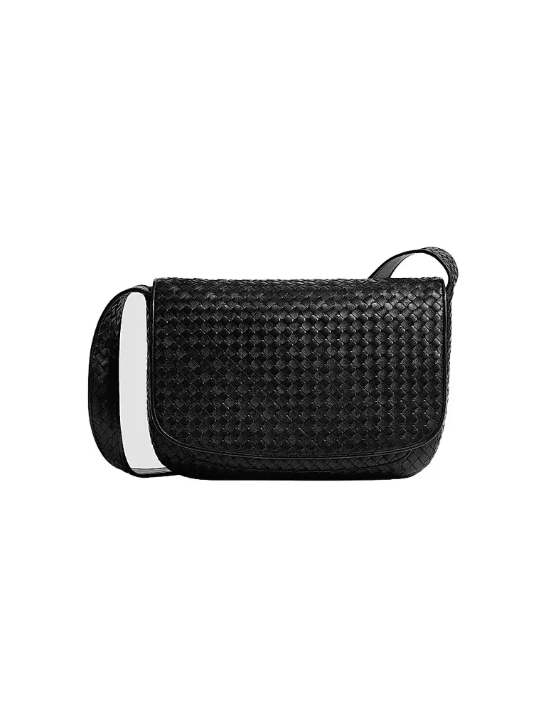 Men's Intrecciato Fluffy Leather Messenger Bag Men's Intrecciato Fluffy Leather Messenger Bag