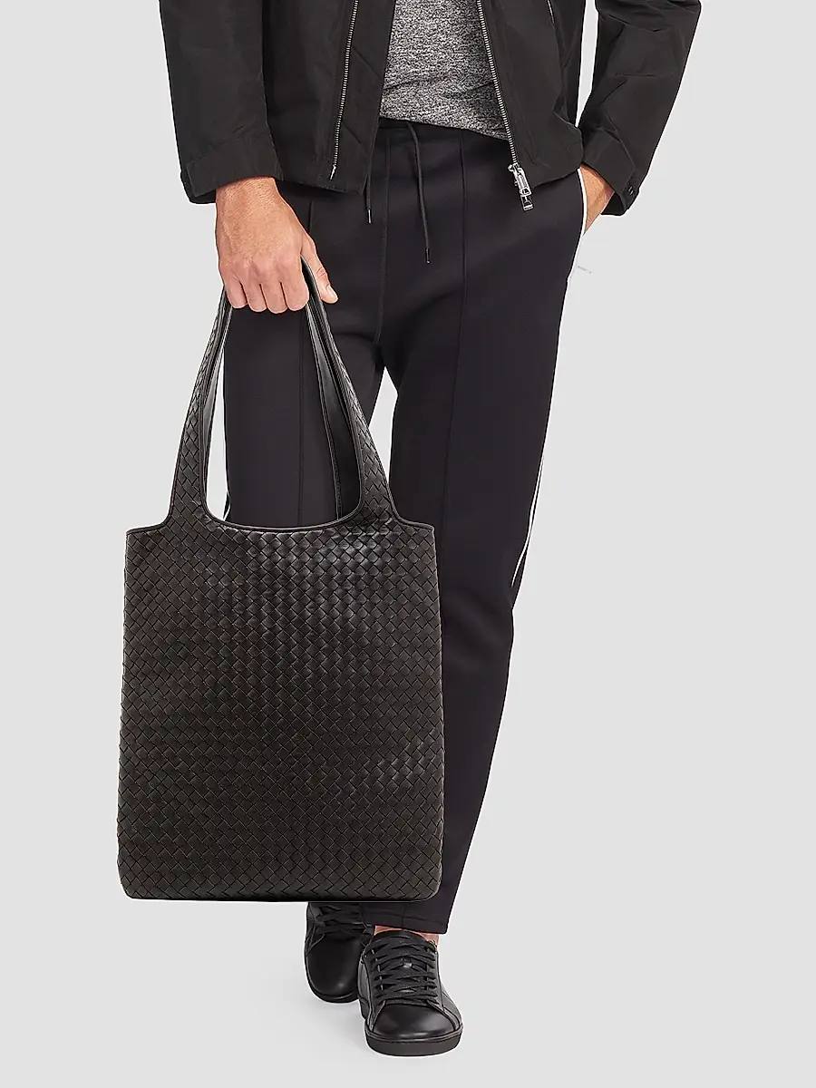 Bottega Veneta Men's Intrecciato Leather Tote Bag | Thumbnail 2 Bottega Veneta Men's Intrecciato Leather Tote Bag | Thumbnail 2
