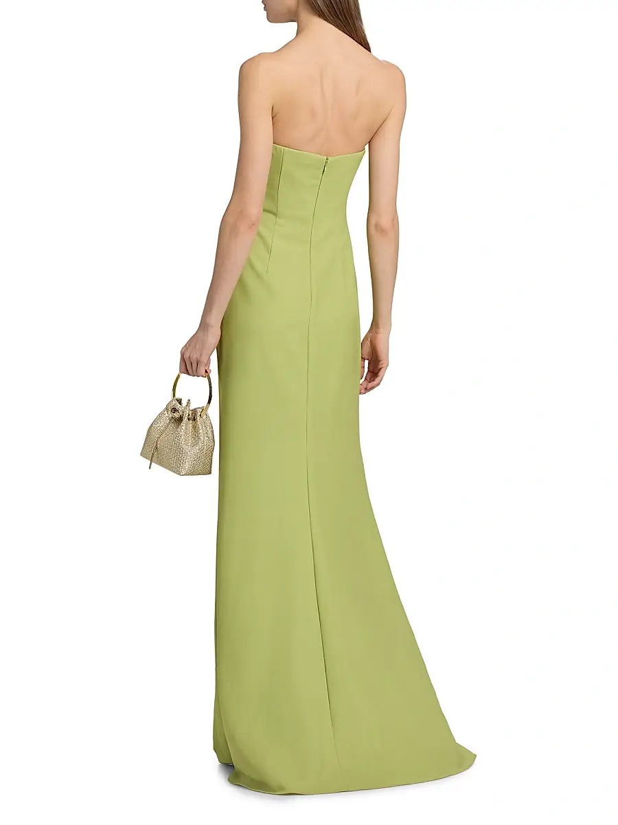 BADGLEY MISCHKA Women's Pleated Floral Strapless Gown | Thumbnail 5 BADGLEY MISCHKA Women's Pleated Floral Strapless Gown | Thumbnail 5