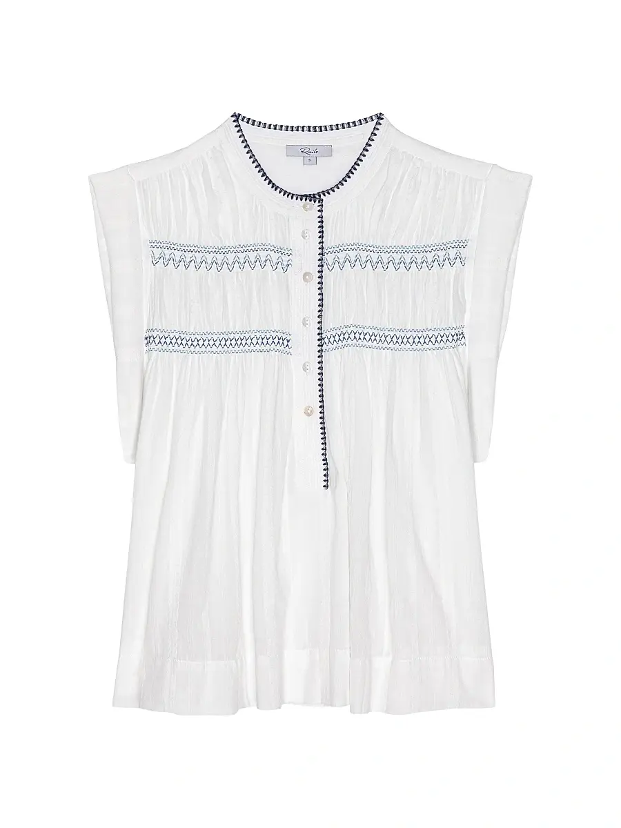 RAILS Women's Willow Pleated Cotton Top - White - Size XS | Image 1 RAILS Women's Willow Pleated Cotton Top - White - Size XS | Image 1