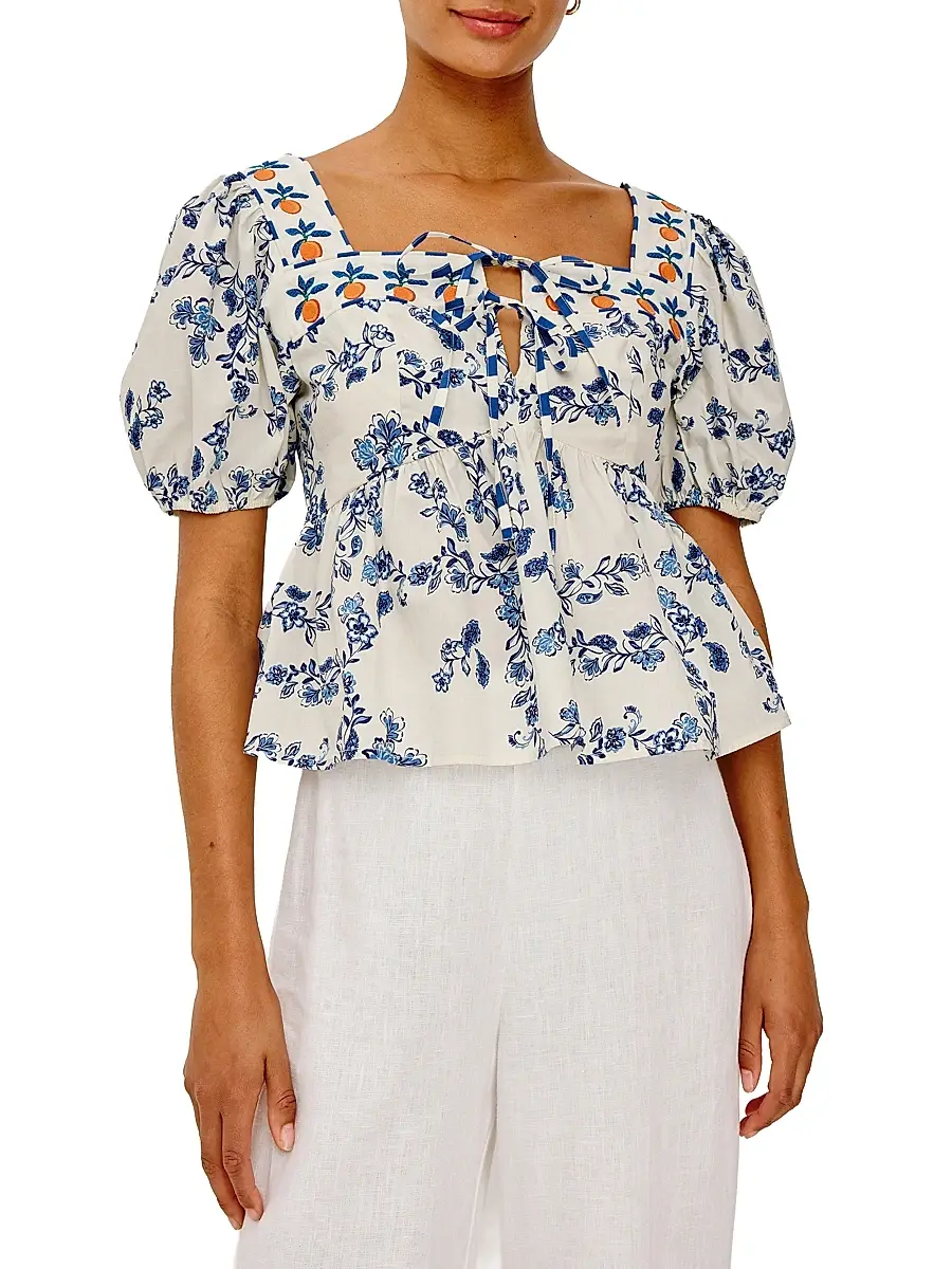 RAILS Women's Presley Ceramic Floral Cotton Top | Thumbnail 3