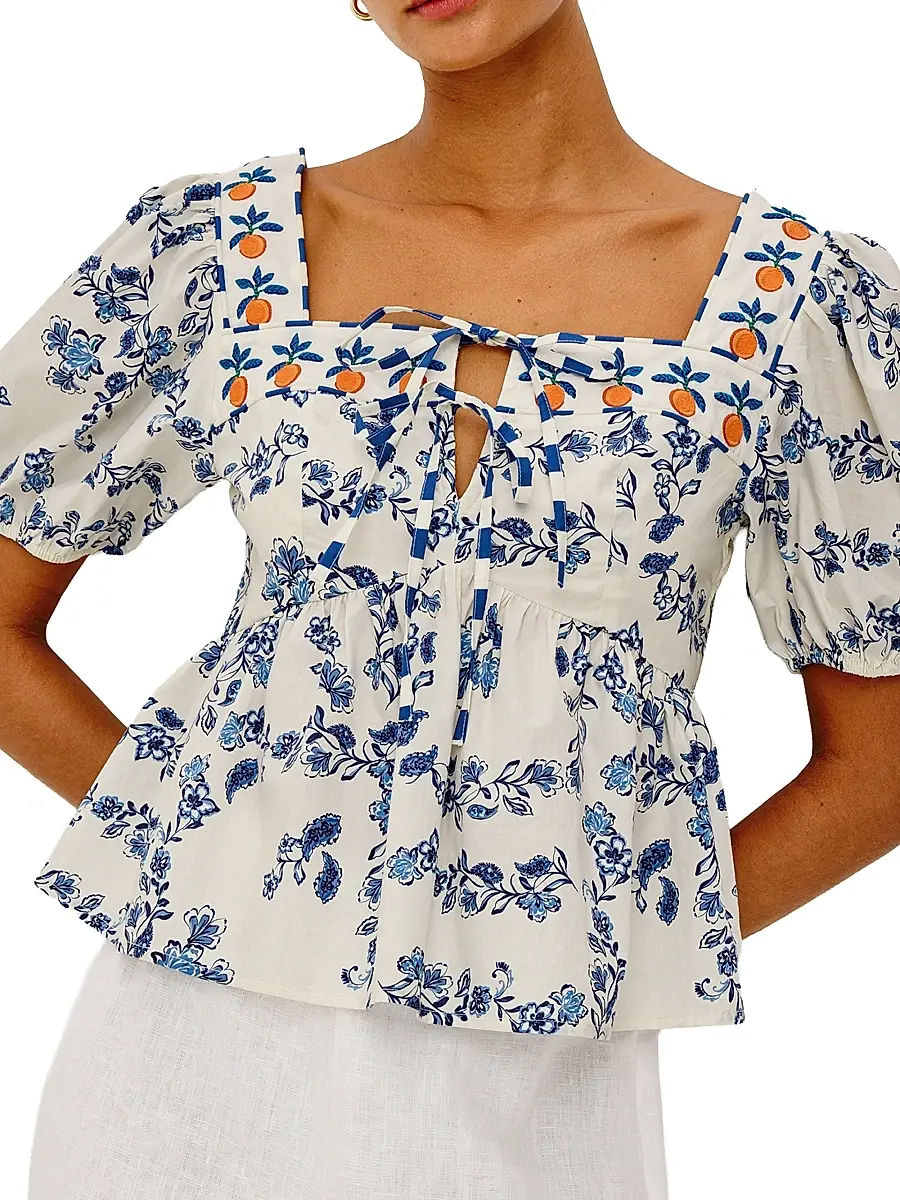 RAILS Women's Presley Ceramic Floral Cotton Top | Thumbnail 5