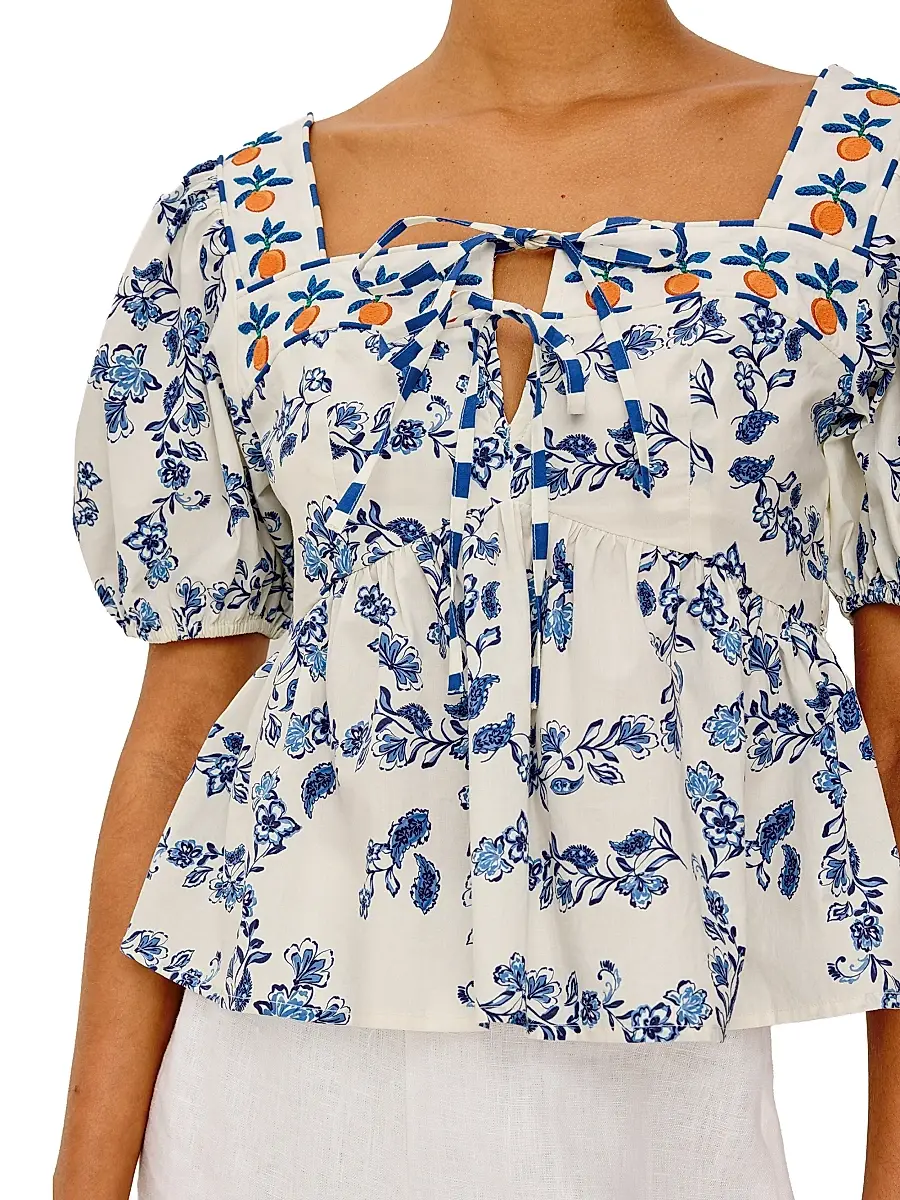 RAILS Women's Presley Ceramic Floral Cotton Top | Thumbnail 6