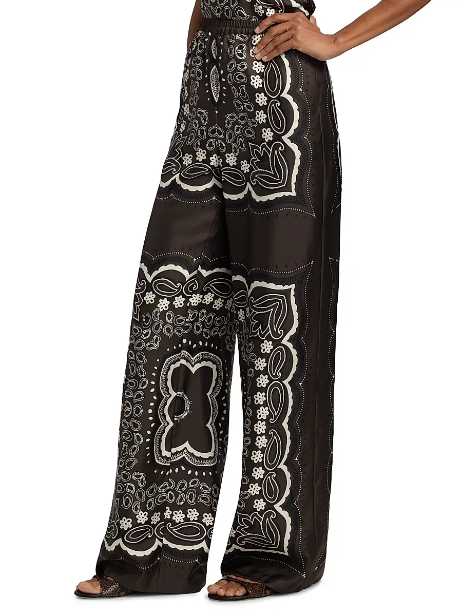 Nili Lotan Women's Morgan Silk Bandana Pants | Thumbnail 4 Nili Lotan Women's Morgan Silk Bandana Pants | Thumbnail 4