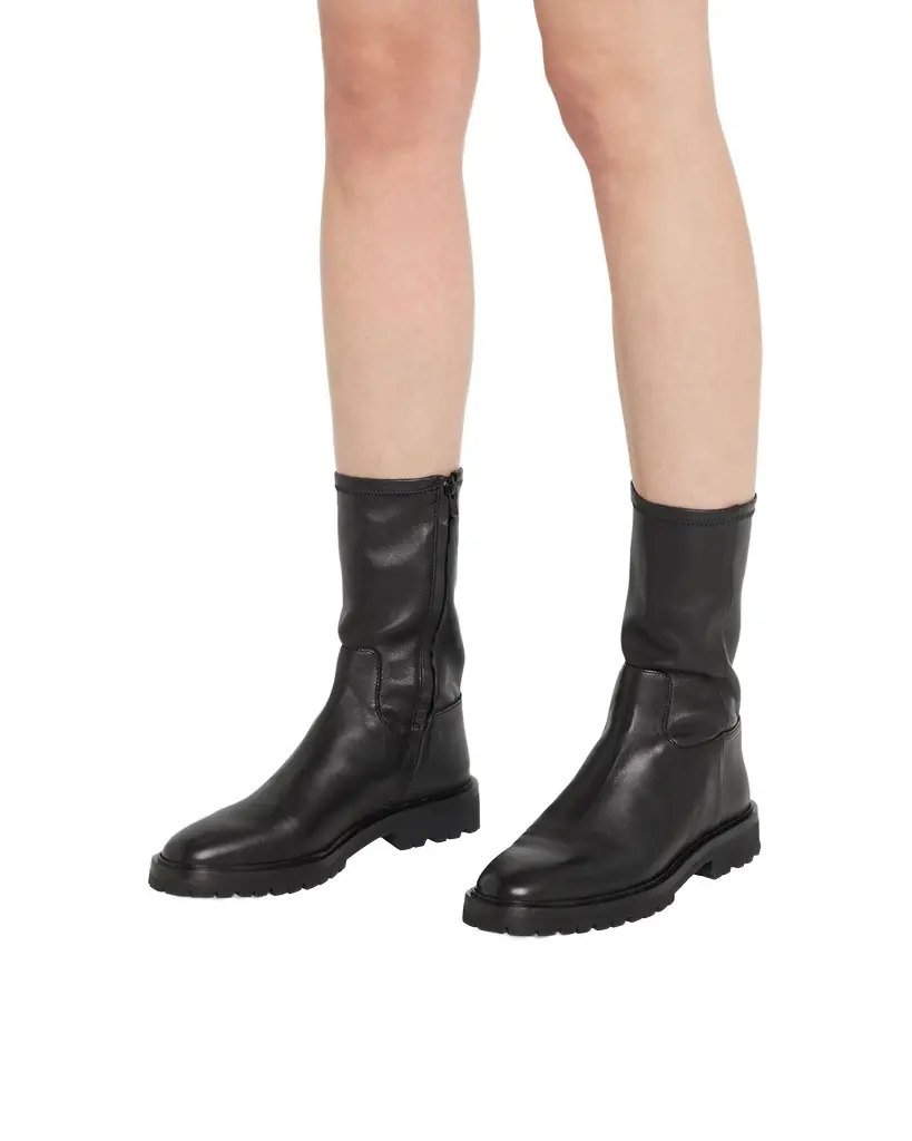 Danny Lambskin Lug-Sole Mid Boots Danny Lambskin Lug-Sole Mid Boots