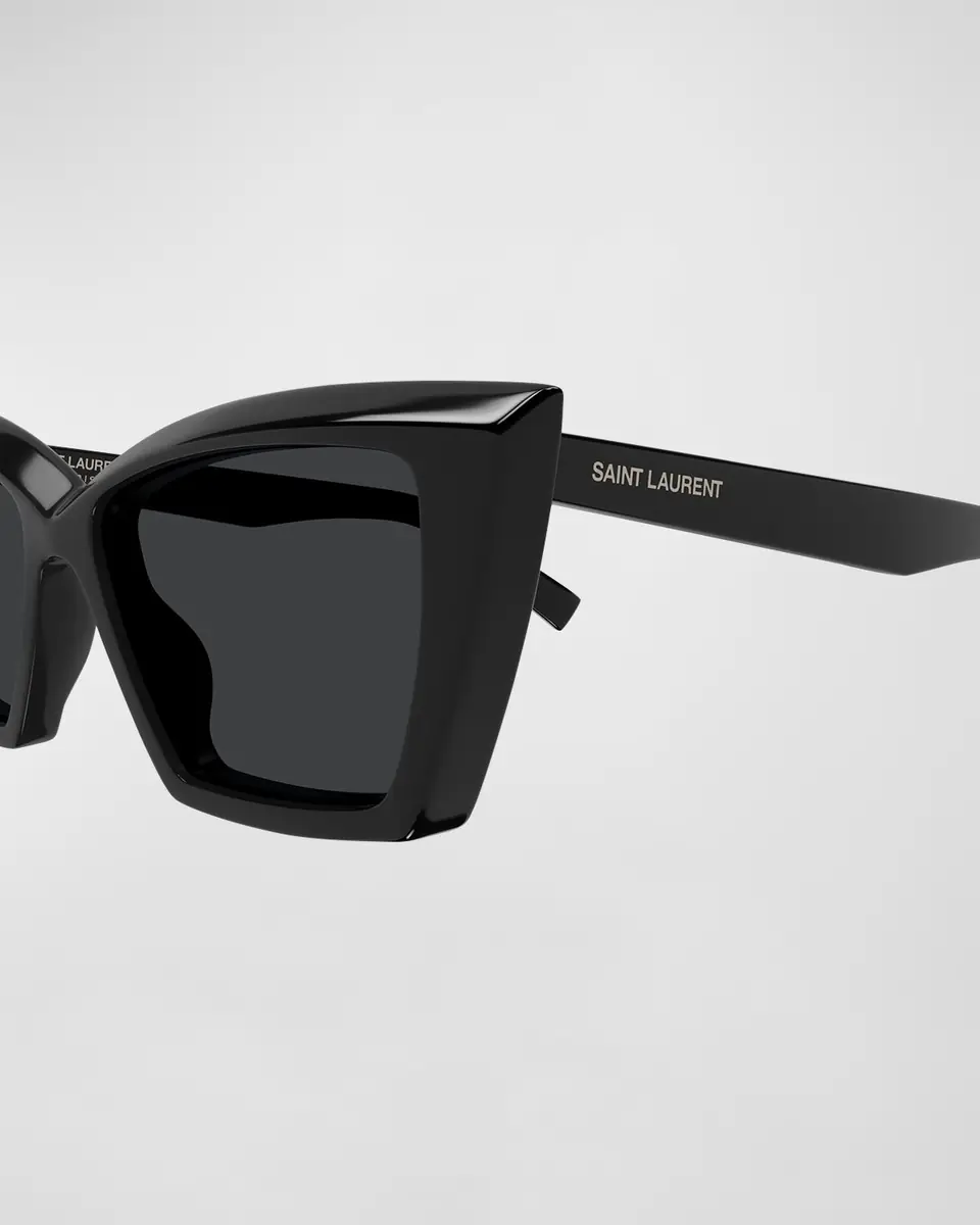 Saint Laurent Beveled Acetate Cat-Eye Sunglasses | Thumbnail 2