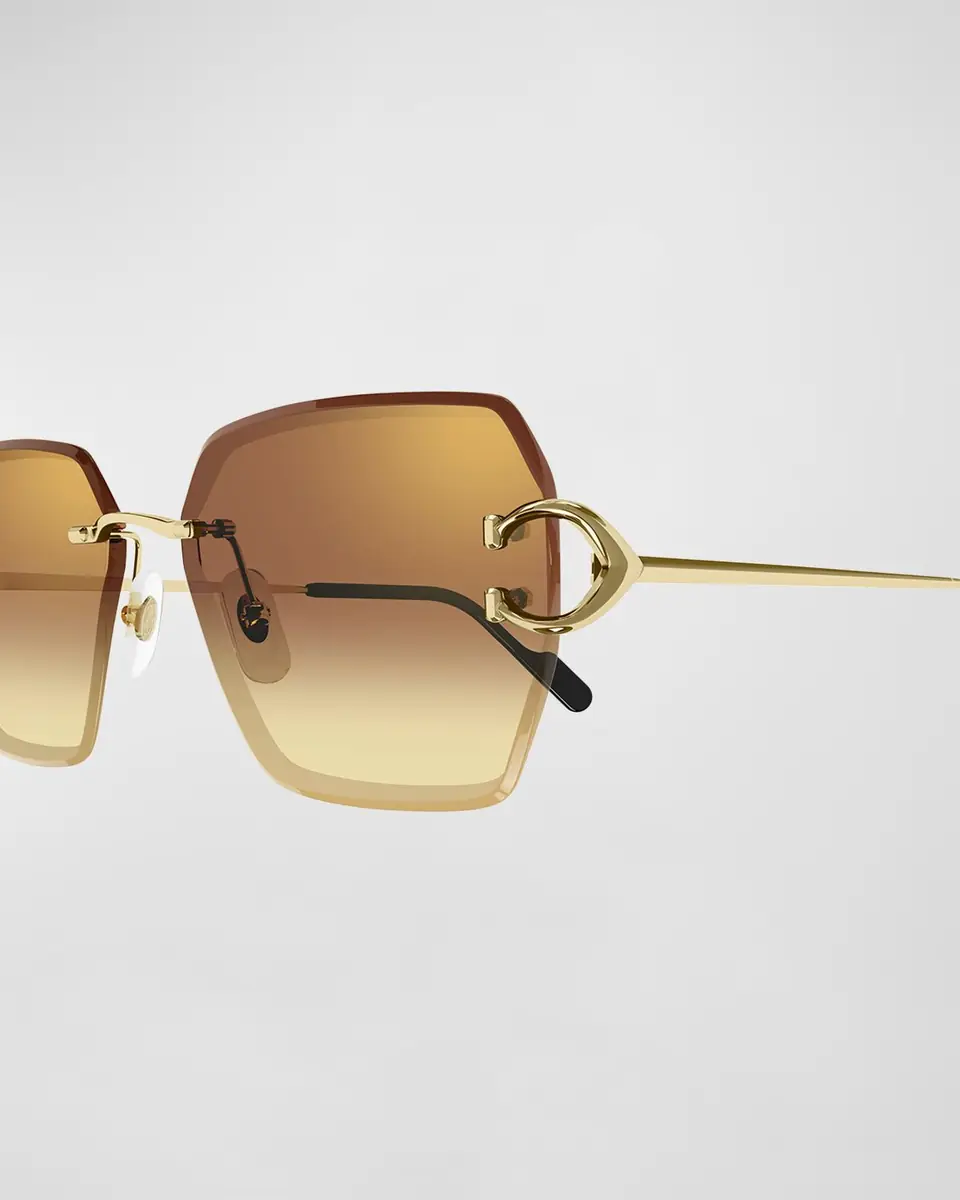 Cartier Rimless Metal Butterfly Sunglasses | Thumbnail 2