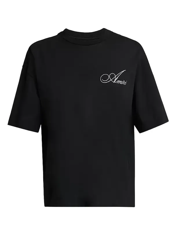 Men's Crystal-Embellished Logo Cotton T-Shirt