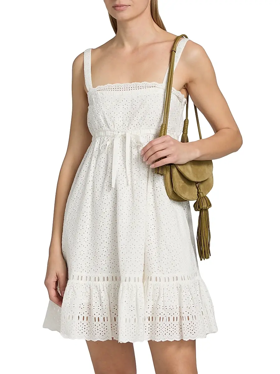 Ulla Johnson Women's Nerelle Eyelet Cotton Minidress | Thumbnail 3 Ulla Johnson Women's Nerelle Eyelet Cotton Minidress | Thumbnail 3
