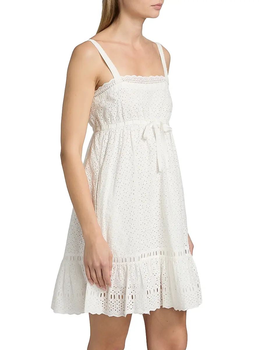 Ulla Johnson Women's Nerelle Eyelet Cotton Minidress | Thumbnail 4 Ulla Johnson Women's Nerelle Eyelet Cotton Minidress | Thumbnail 4