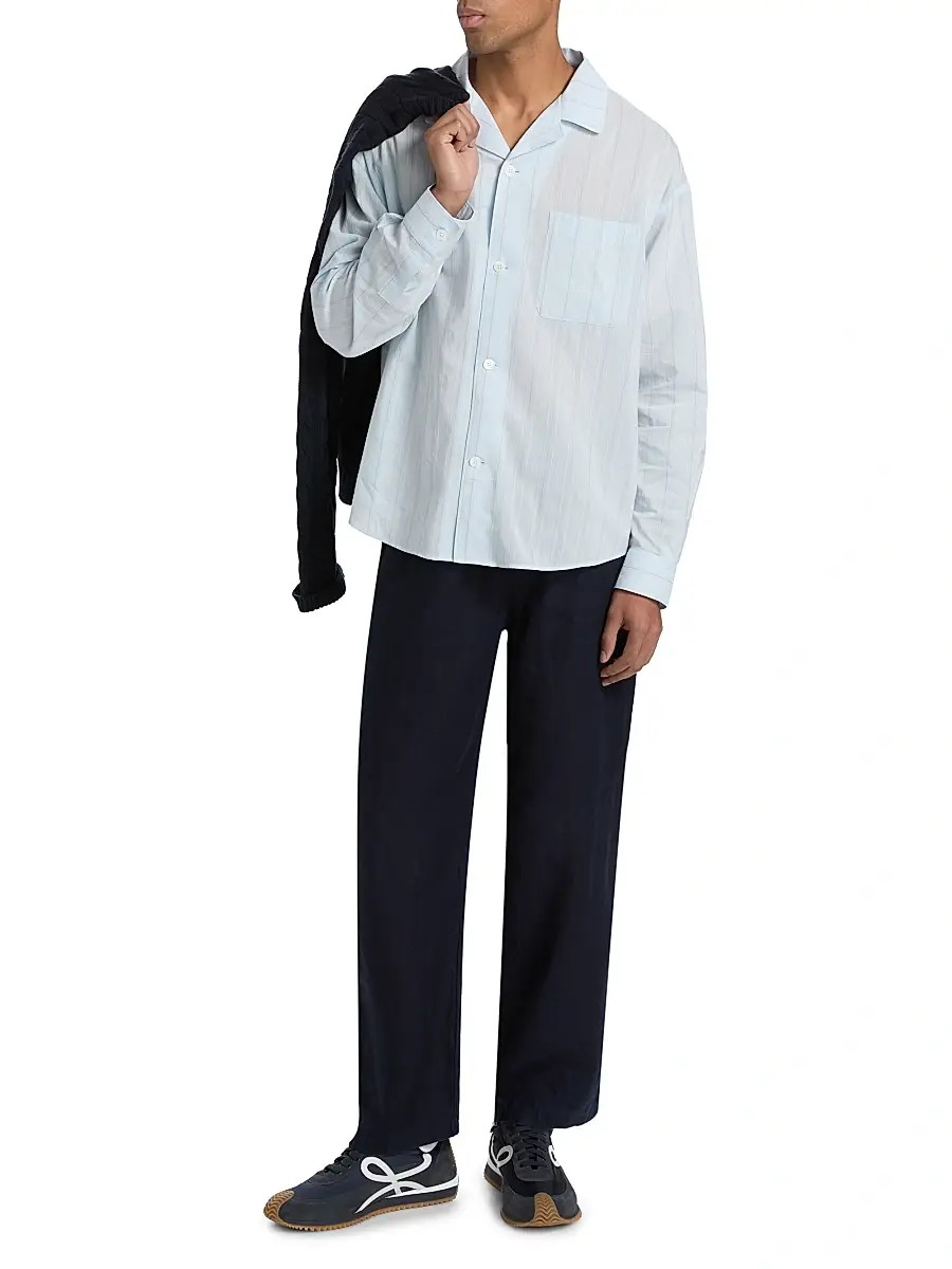 Frame Men's Striped Pajama-Style Shirt | Thumbnail 2 Frame Men's Striped Pajama-Style Shirt | Thumbnail 2
