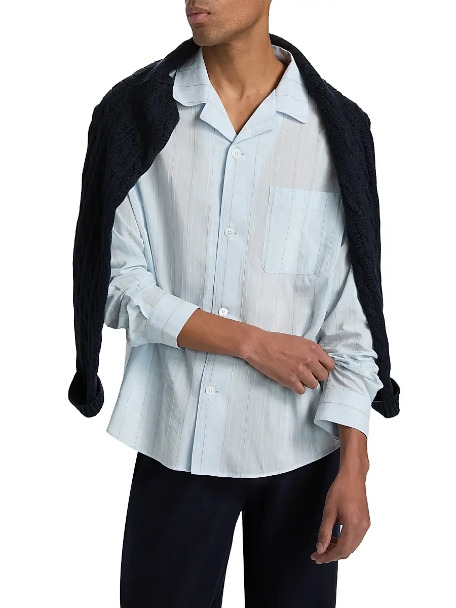 Frame Men's Striped Pajama-Style Shirt | Thumbnail 3 Frame Men's Striped Pajama-Style Shirt | Thumbnail 3