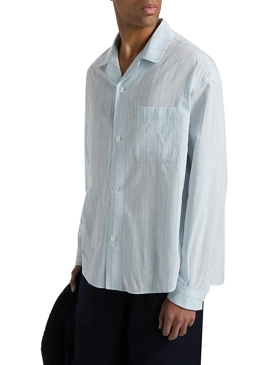 Frame Men's Striped Pajama-Style Shirt | Thumbnail 4 Frame Men's Striped Pajama-Style Shirt | Thumbnail 4