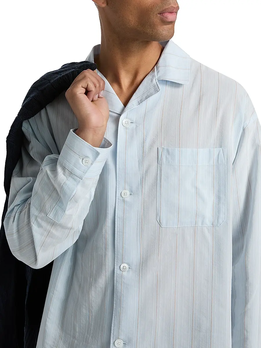 Frame Men's Striped Pajama-Style Shirt | Thumbnail 6 Frame Men's Striped Pajama-Style Shirt | Thumbnail 6