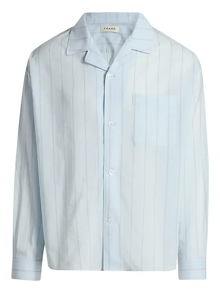 Men's Striped Pajama-Style Shirt
