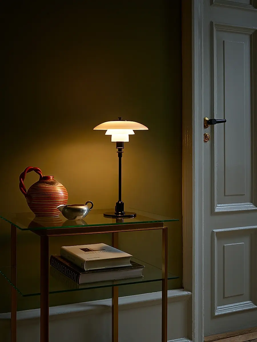 Louis Poulsen PH 2/1 Opal Glass & Brass Table Lamp | Thumbnail 3