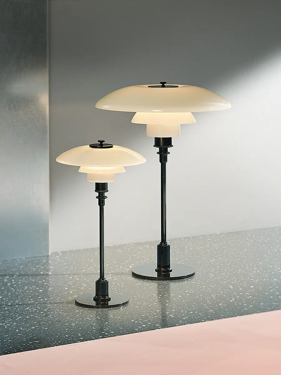 Louis Poulsen PH 2/1 Opal Glass & Brass Table Lamp | Thumbnail 4