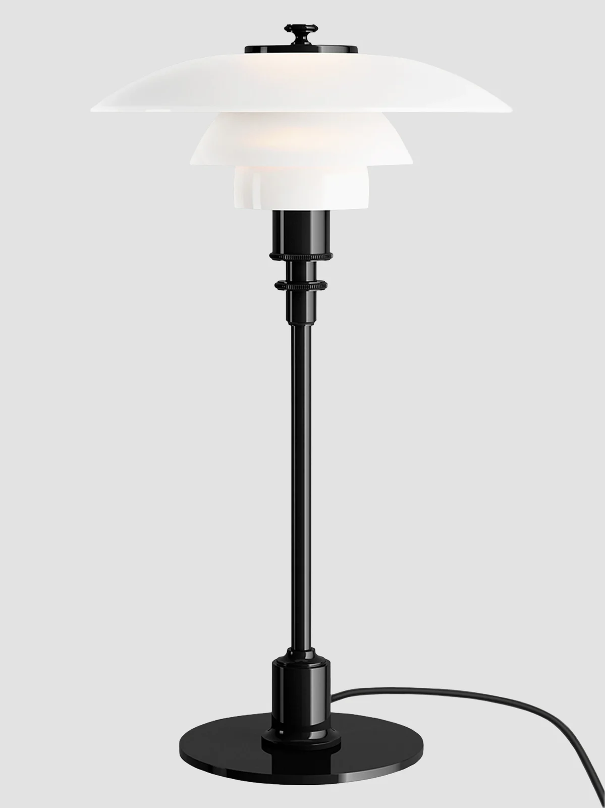 Louis Poulsen PH 2/1 Opal Glass & Brass Table Lamp