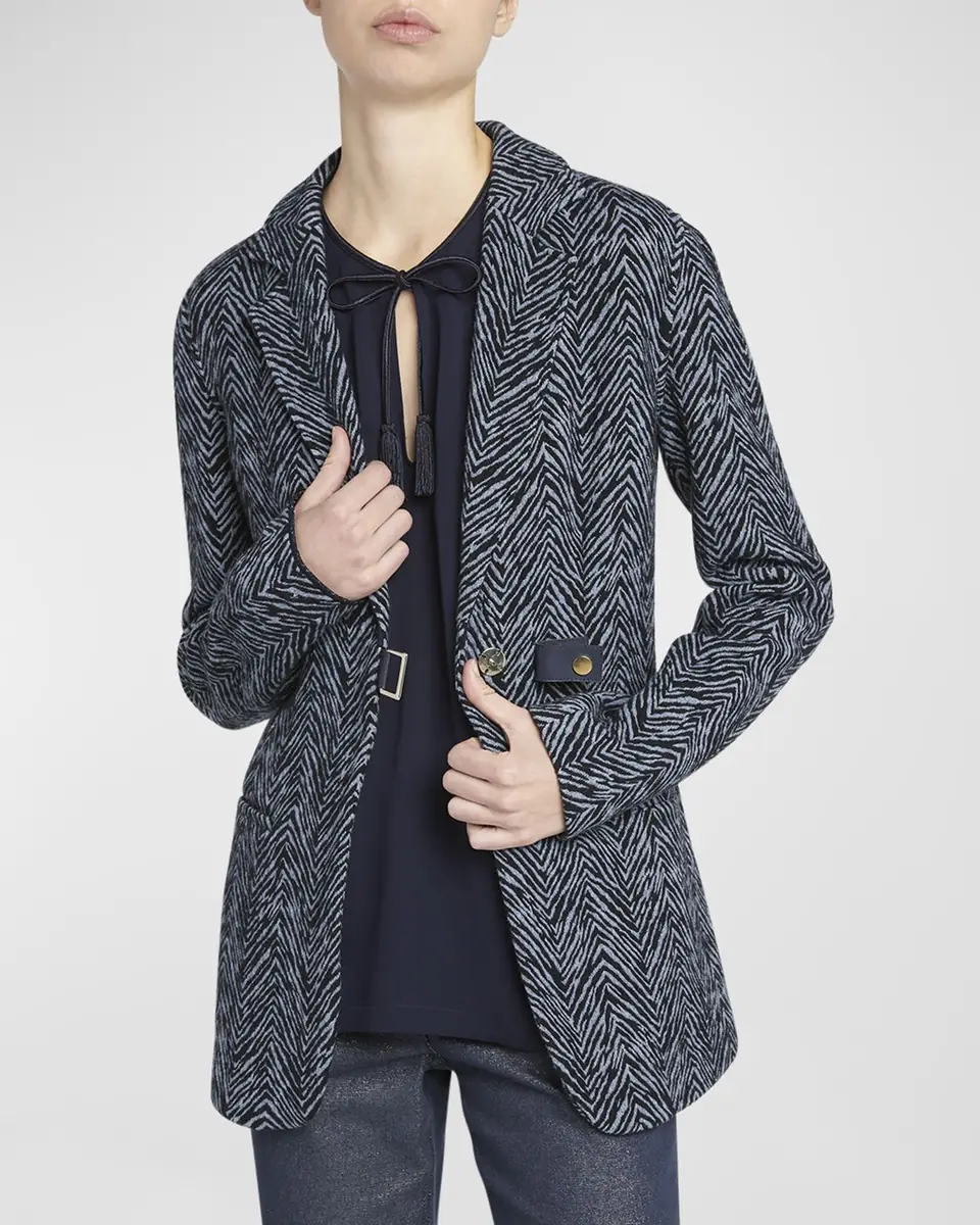 Giorgio Armani Zebra Cashmere-Viscose Buckle-Front Jacket | Thumbnail 6 Giorgio Armani Zebra Cashmere-Viscose Buckle-Front Jacket | Thumbnail 6