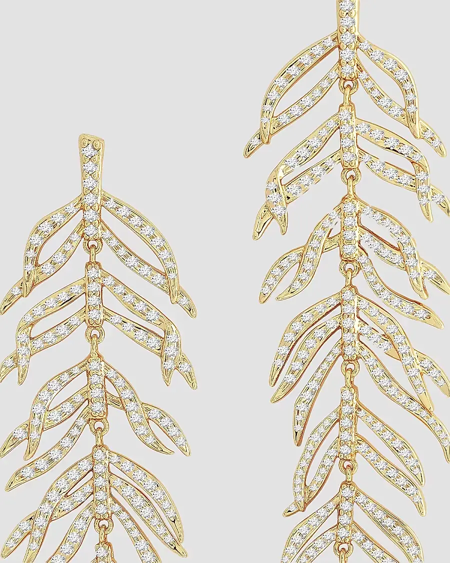 Anabel Aram Women's Palm 18K-Gold-Plated & Cubic Zirconia Drop Earrings - Gold | Thumbnail 2 Anabel Aram Women's Palm 18K-Gold-Plated & Cubic Zirconia Drop Earrings - Gold | Thumbnail 2