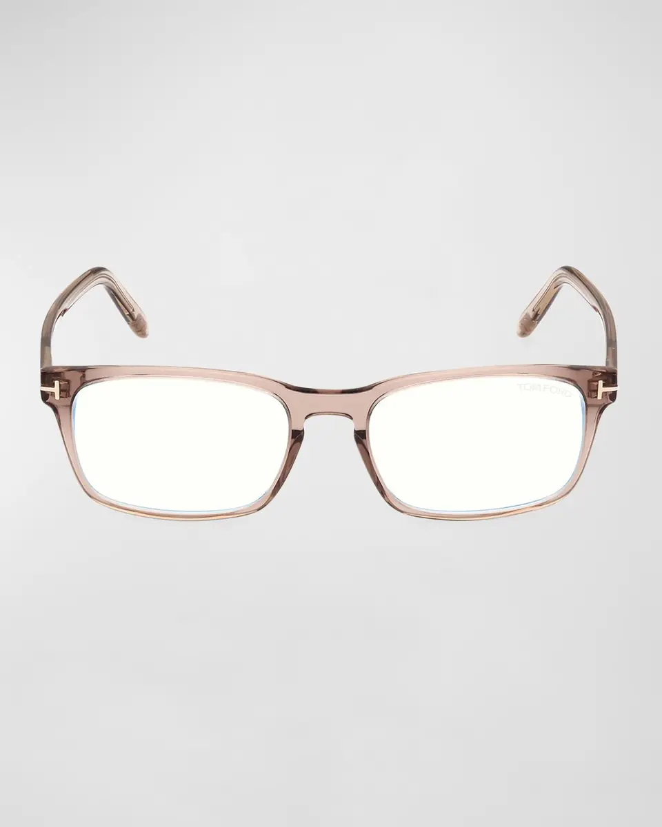 TOM FORD Blue Blocking Keyhole Acetate Rectangle Glasses | Thumbnail 2