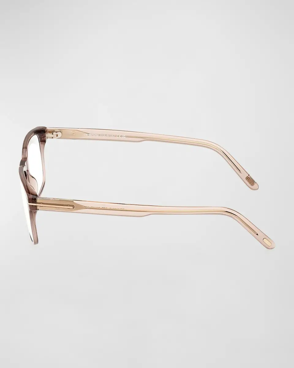 TOM FORD Blue Blocking Keyhole Acetate Rectangle Glasses | Thumbnail 3