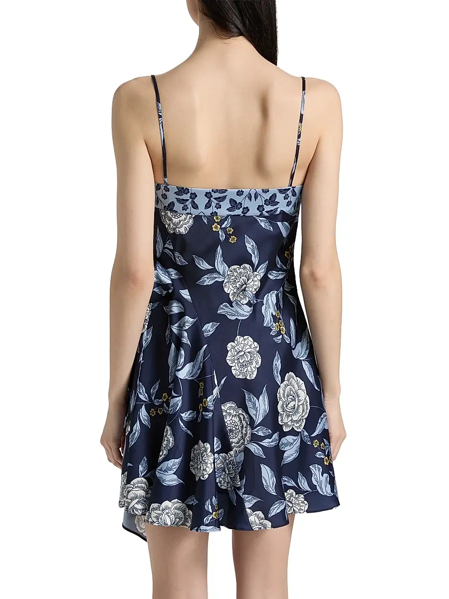 TANYA TAYLOR Women's Antona Floral Crepe Wrap-Waist Minidress | Thumbnail 5 TANYA TAYLOR Women's Antona Floral Crepe Wrap-Waist Minidress | Thumbnail 5